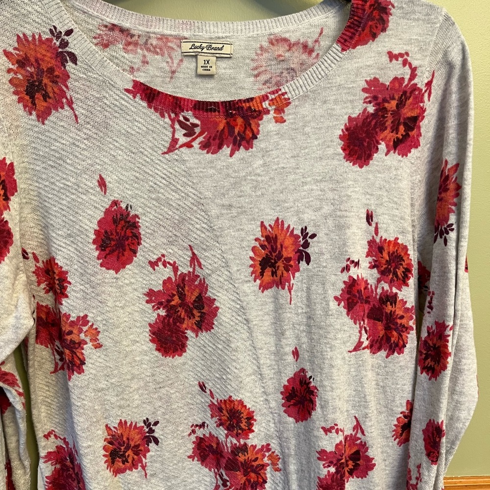 Lucky Brand floral sweater
